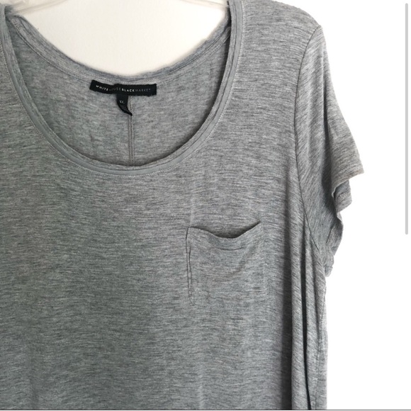 White House WHBM gray soft tunic length tee - Picture 2 of 8